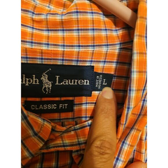 Ralph Lauren Men's CASUAL Classic FIT Button Down PLAID, Cotton Shirt Size Large - Picture 4 of 8